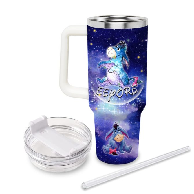 Eeyore Winnie The Pooh Cartoon Custom Stanley Quencher 40Oz Stainless Steel Tumbler With Handle - Image 3