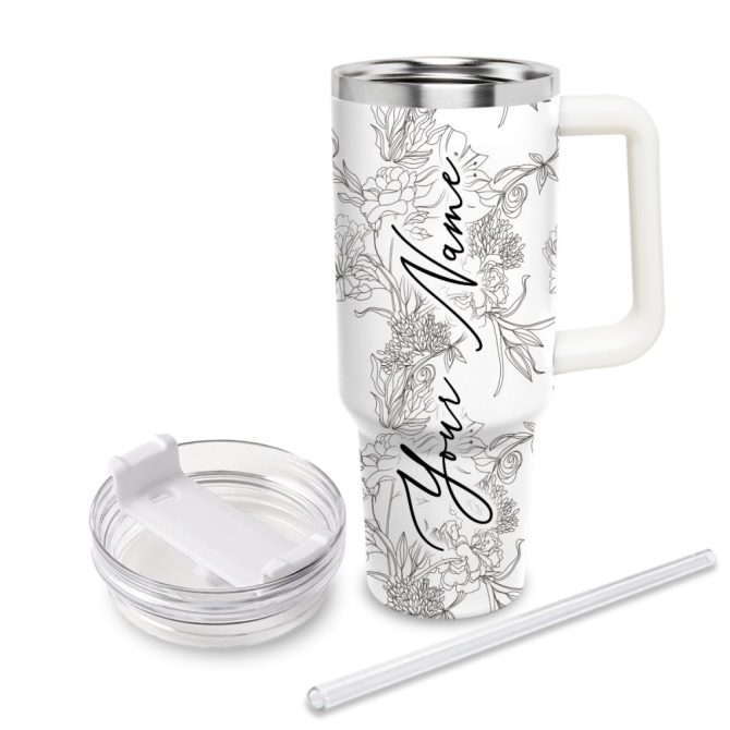 Eeyore Winnie The Pooh Cartoon Custom Stanley Quencher 40Oz Stainless Steel Tumbler With Handle - Image 3