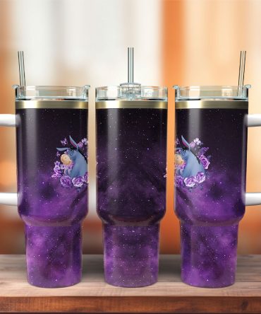 Eeyore Winnie The Pooh Cartoon Custom Stanley Quencher 40Oz Stainless Steel Tumbler With Handle