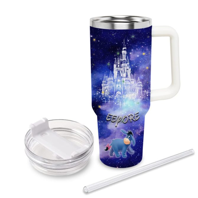 Eeyore Winnie The Pooh Cartoon Custom Stanley Quencher 40Oz Stainless Steel Tumbler With Handle - Image 2