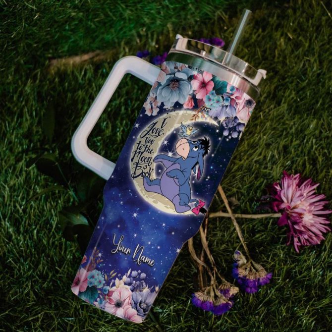 Eeyore Winnie The Pooh Cartoon Custom Stanley Quencher 40Oz Stainless Steel Tumbler With Handle - Image 6