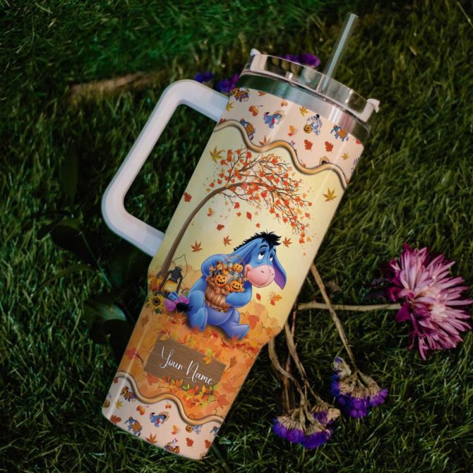 Eeyore Winnie The Pooh Cartoon Custom Stanley Quencher 40Oz Stainless Steel Tumbler With Handle - Image 6