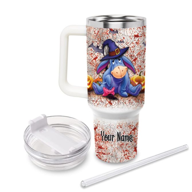 Eeyore Winnie The Pooh Cartoon Custom Stanley Quencher 40Oz Stainless Steel Tumbler With Handle - Image 2