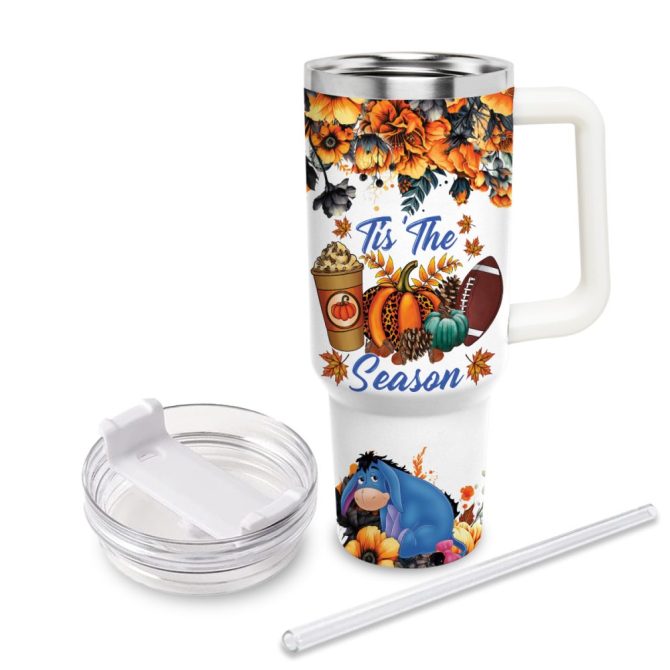 Eeyore Winnie The Pooh Cartoon Custom Stanley Quencher 40Oz Stainless Steel Tumbler With Handle - Image 4