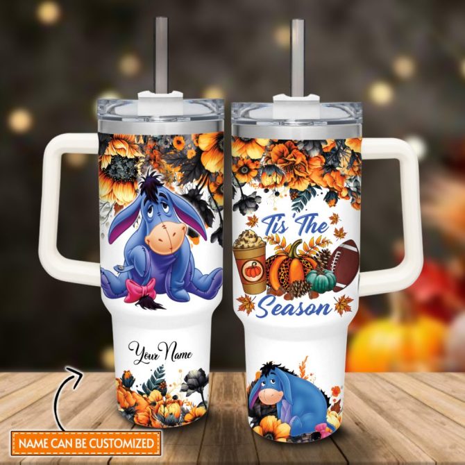 Eeyore Winnie The Pooh Cartoon Custom Stanley Quencher 40Oz Stainless Steel Tumbler With Handle - Image 2