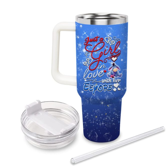 Eeyore Winnie The Pooh Cartoon Custom Stanley Quencher 40Oz Stainless Steel Tumbler With Handle - Image 2