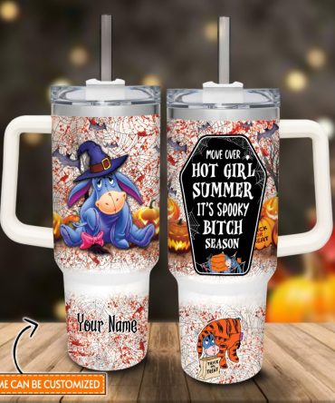 Eeyore Winnie The Pooh Cartoon Custom Stanley Quencher 40Oz Stainless Steel Tumbler With Handle