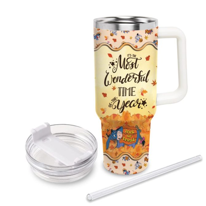 Eeyore Winnie The Pooh Cartoon Custom Stanley Quencher 40Oz Stainless Steel Tumbler With Handle - Image 3