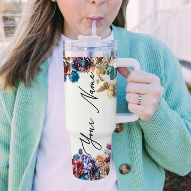 Eeyore Winnie The Pooh Cartoon Custom Stanley Quencher 40Oz Stainless Steel Tumbler With Handle - Image 5