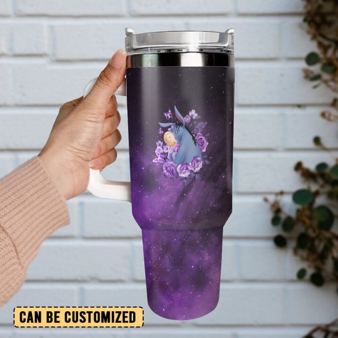 Eeyore Winnie The Pooh Cartoon Custom Stanley Quencher 40Oz Stainless Steel Tumbler With Handle - Image 3