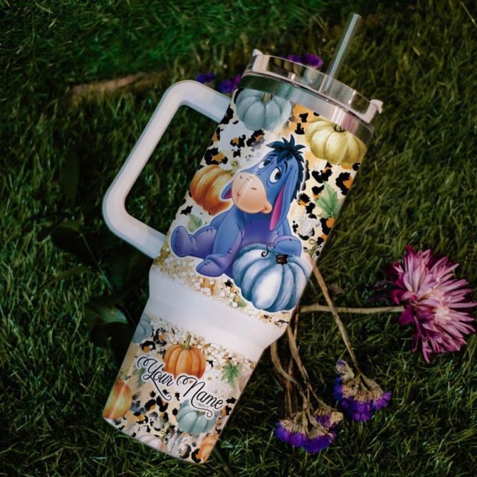Eeyore Winnie The Pooh Cartoon Custom Stanley Quencher 40Oz Stainless Steel Tumbler With Handle - Image 7