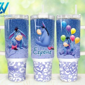 Eeyore Winnie The Pooh Cartoon Custom Stanley Quencher 40Oz Stainless Steel Tumbler