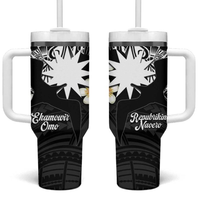 Ekamowir Omo Nauru Naoero Twelvepointed Star Polynesian Tattoo Custom Stanley Quencher 40Oz Stainless Steel Tumbler With Handle
