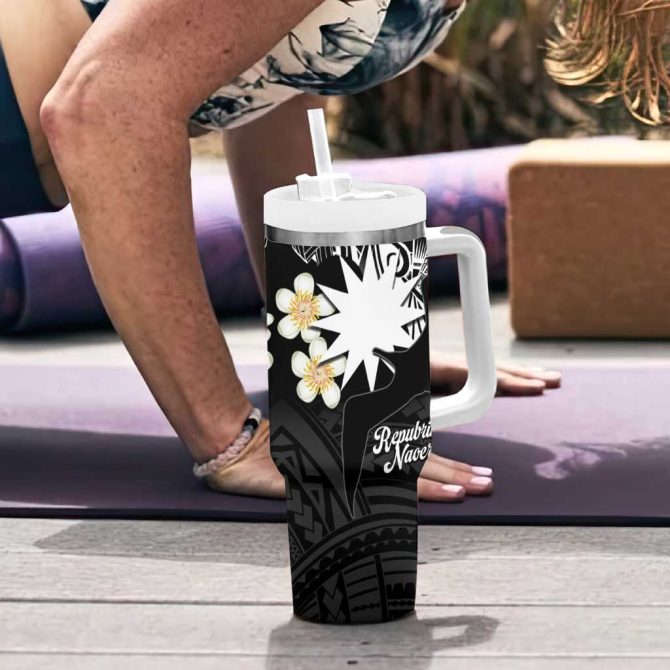 Ekamowir Omo Nauru Naoero Twelvepointed Star Polynesian Tattoo Custom Stanley Quencher 40Oz Stainless Steel Tumbler With Handle - Image 6