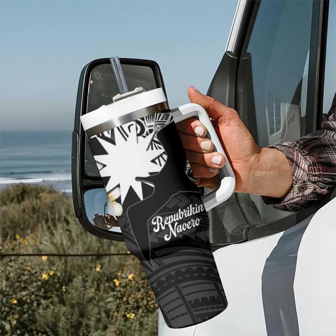 Ekamowir Omo Nauru Naoero Twelvepointed Star Polynesian Tattoo Custom Stanley Quencher 40Oz Stainless Steel Tumbler With Handle - Image 7
