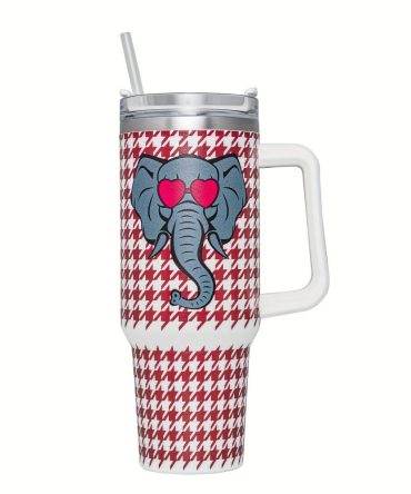 Elephant Car Custom Stanley Quencher 40Oz Stainless Steel Tumbler With Handle