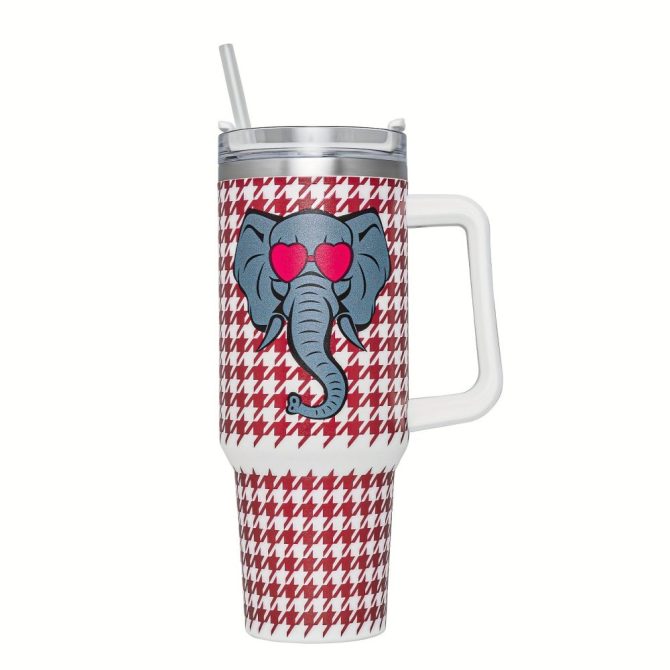 Elephant Car Custom Stanley Quencher 40Oz Stainless Steel Tumbler With Handle