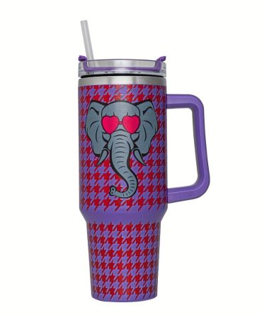 Elephant Car Custom Stanley Quencher 40Oz Stainless Steel Tumbler With Handle