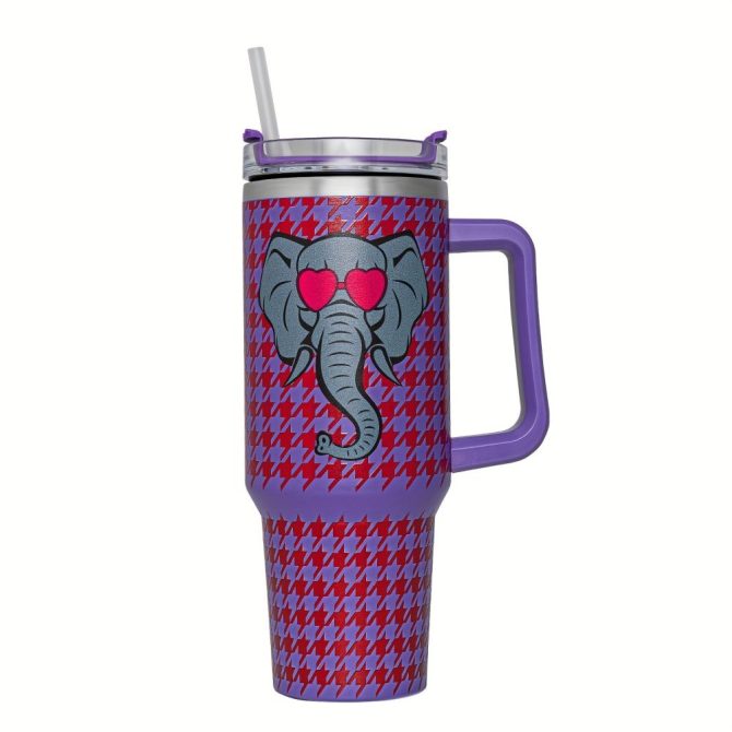 Elephant Car Custom Stanley Quencher 40Oz Stainless Steel Tumbler With Handle