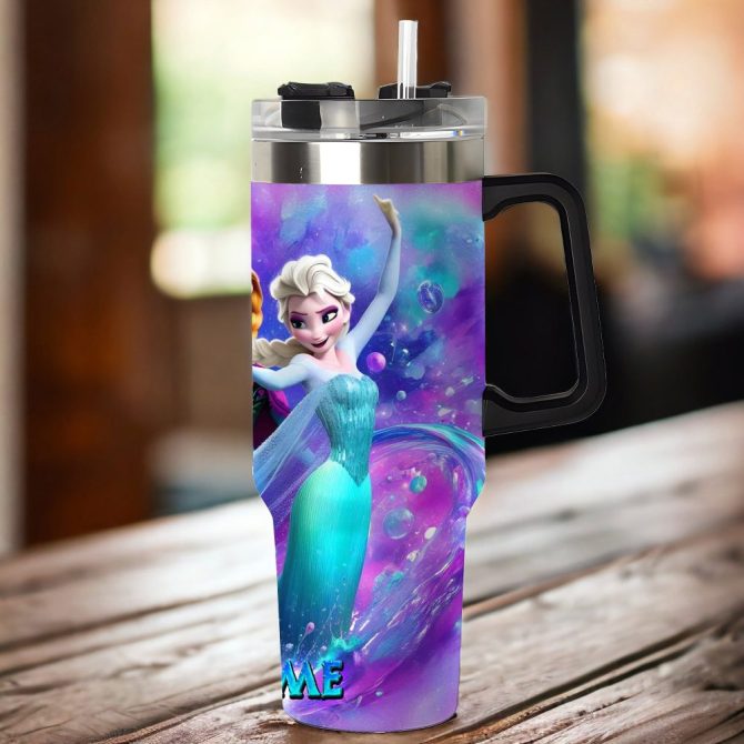 Elsa And Anna 2 Frozen Cartoon Custom Stanley Quencher 40Oz Stainless Steel Tumbler - Image 3