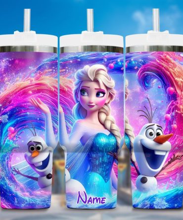 Elsa And Olaf Frozen Cartoon Custom Stanley Quencher 40Oz Stainless Steel Tumbler