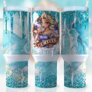 Elsa Frozen Disney Cartoon Custom Stanley Quencher 40Oz Stainless Steel Tumbler With Handle
