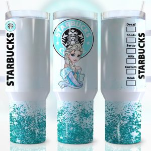 Elsa Frozen Disney Cartoon Custom Stanley Quencher 40Oz Stainless Steel Tumbler With Handle