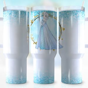 Elsa Frozen Disney Cartoon Custom Stanley Quencher 40Oz Stainless Steel Tumbler With Handle