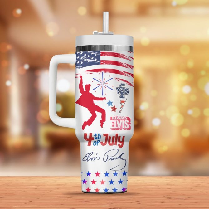 Elvis Presley Music Custom Stanley Quencher 40Oz Stainless Steel Tumbler - Image 2