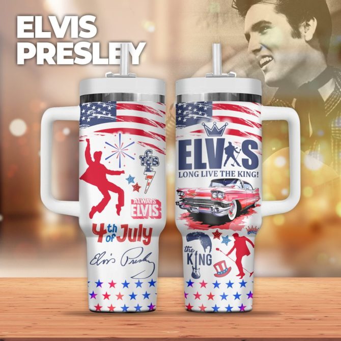 Elvis Presley Music Custom Stanley Quencher 40Oz Stainless Steel Tumbler