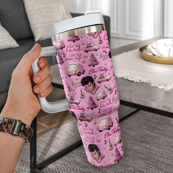 Elvis Presley Music Custom Stanley Quencher 40Oz Stainless Steel Tumbler - Image 4
