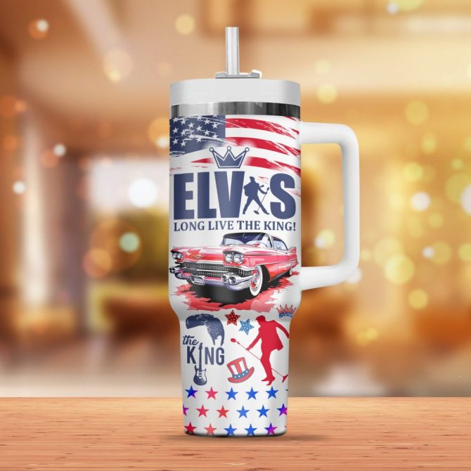 Elvis Presley Music Custom Stanley Quencher 40Oz Stainless Steel Tumbler - Image 3