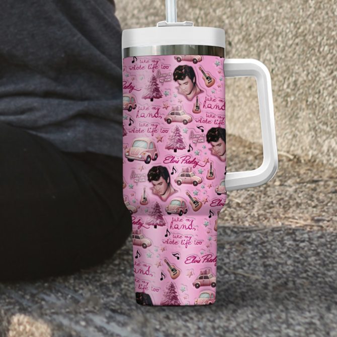 Elvis Presley Music Custom Stanley Quencher 40Oz Stainless Steel Tumbler - Image 3