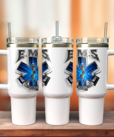 Ems Star Of Life Custom Stanley Quencher 40Oz Stainless Steel Tumbler With Handle