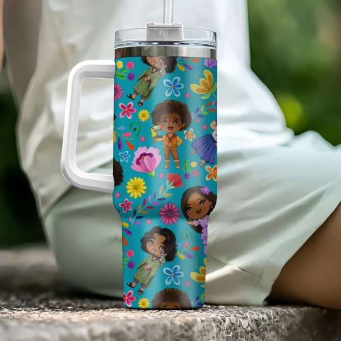 Encanto Family Chibi Disney Cartoon Custom Stanley Quencher 40Oz Stainless Steel Tumbler With Handle - Image 4