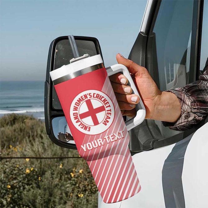 England Cricket Go Champions Sporty Style Custom Stanley Quencher 40Oz Stainless Steel Tumbler With Handle - Image 7