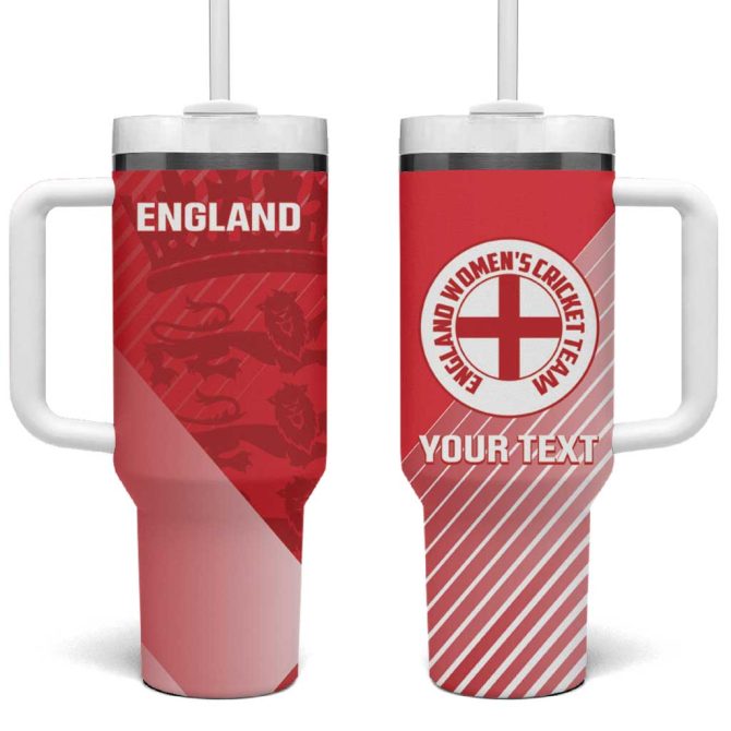 England Cricket Go Champions Sporty Style Custom Stanley Quencher 40Oz Stainless Steel Tumbler With Handle - Image 2