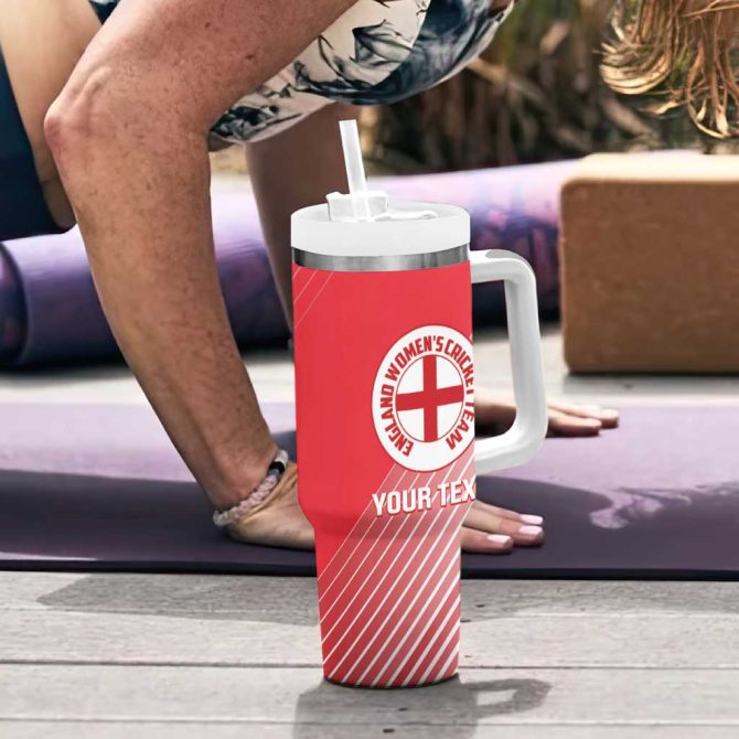 England Cricket Go Champions Sporty Style Custom Stanley Quencher 40Oz Stainless Steel Tumbler With Handle - Image 6