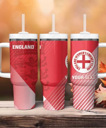 England Cricket Go Champions Sporty Style Custom Stanley Quencher 40Oz Stainless Steel Tumbler With Handle