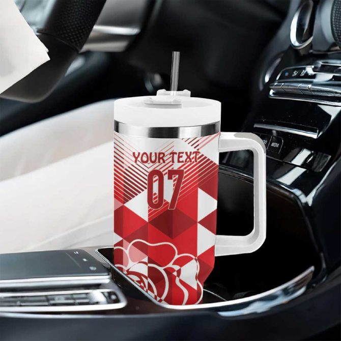 England Rugby Crystalised Red Rose Custom Stanley Quencher 40Oz Stainless Steel Tumbler With Handle - Image 8