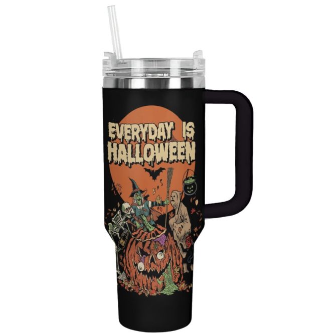 Everyday Is Halloween Custom Stanley Quencher 40Oz Stainless Steel Tumbler With Handle