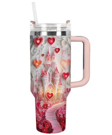 Fairytale Castle Custom Stanley Quencher 40Oz Stainless Steel Tumbler With Handle
