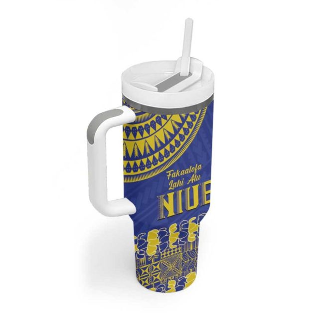 Fakaalofa Lahi Atu Niue Siapo With Puakenikeni Custom Stanley Quencher 40Oz Stainless Steel Tumbler With Handle - Image 2