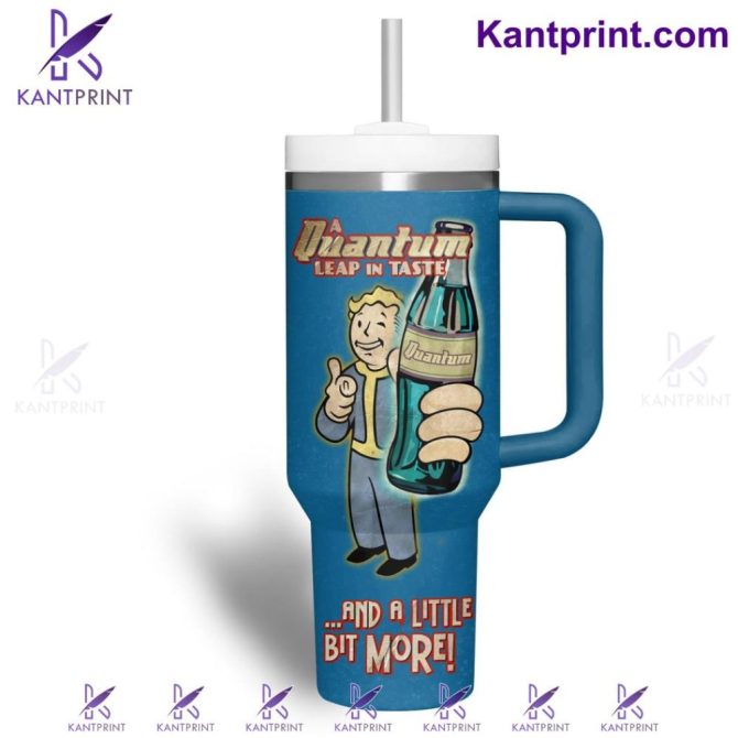 Fallout A Quantum Drinks Custom Stanley Quencher 40Oz Stainless Steel Tumbler With Handle - Image 3