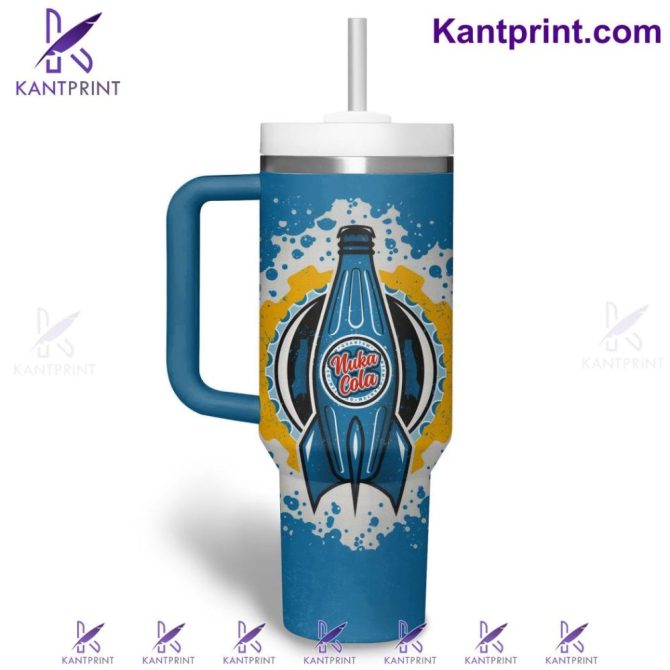 Fallout A Quantum Drinks Custom Stanley Quencher 40Oz Stainless Steel Tumbler With Handle - Image 2