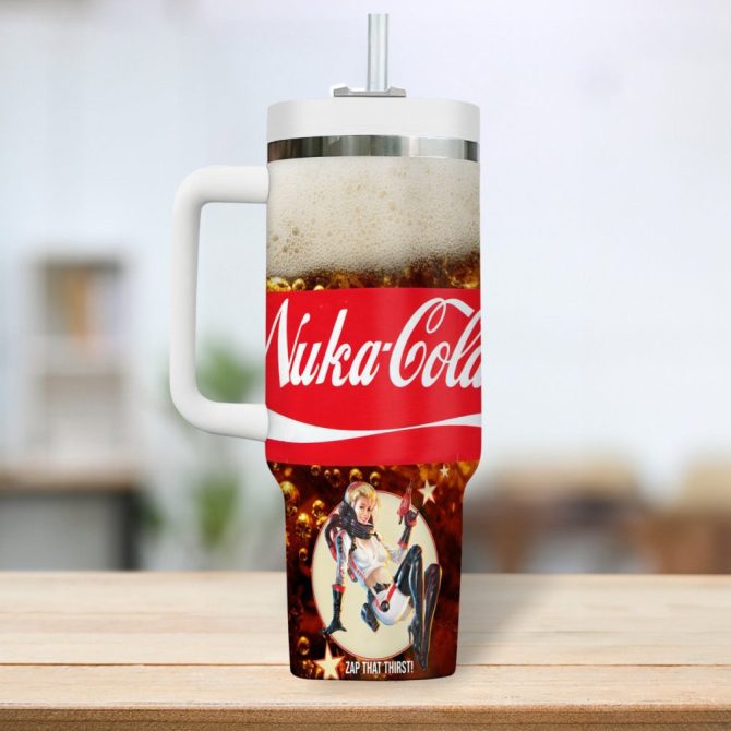 Fallout Games Custom Stanley Quencher 40Oz Stainless Steel Tumbler With Handle - Image 4
