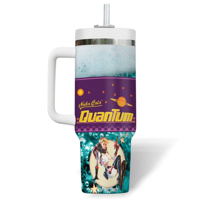 Fallout Games Custom Stanley Quencher 40Oz Stainless Steel Tumbler With Handle - Image 3