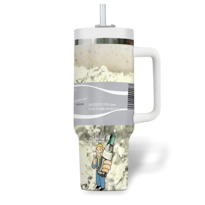 Fallout Games Custom Stanley Quencher 40Oz Stainless Steel Tumbler With Handle - Image 3