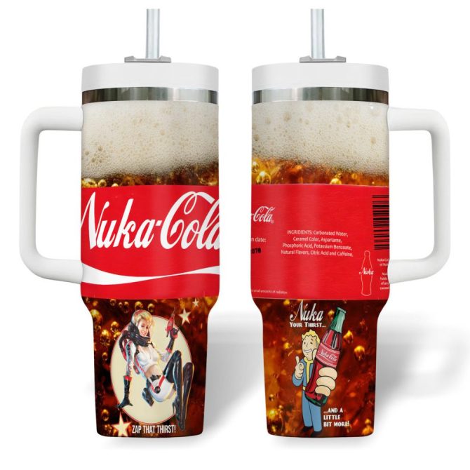 Fallout Games Custom Stanley Quencher 40Oz Stainless Steel Tumbler With Handle