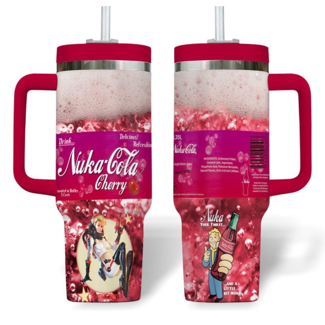 Fallout Games Custom Stanley Quencher 40Oz Stainless Steel Tumbler With Handle - Image 2
